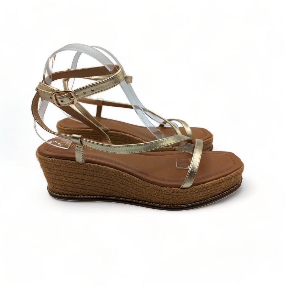 Chicos $139 Carlina Champagne Gold Sandals~10 M~NIB Platform